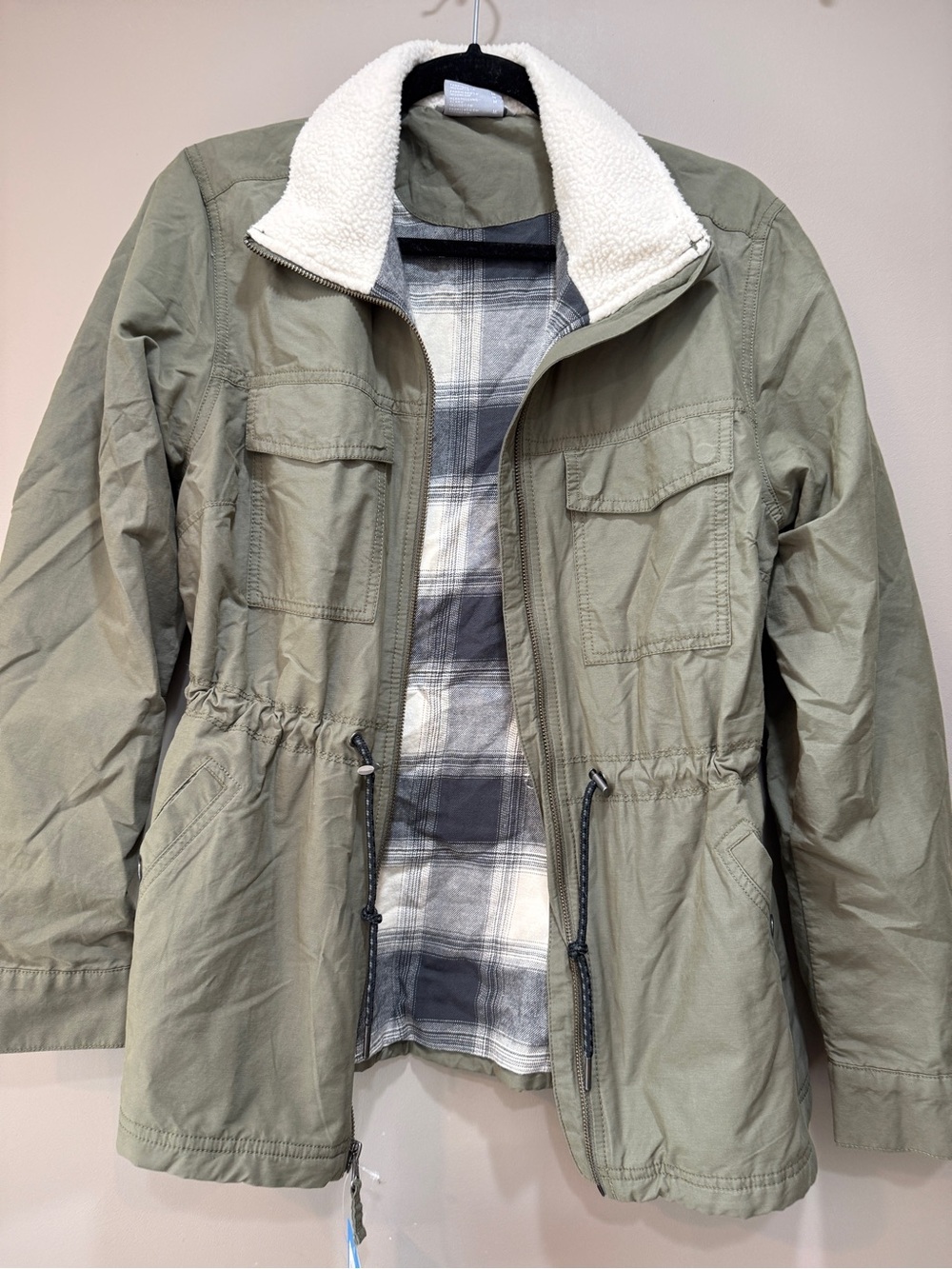 Columbia Women's Olive Green Sherpa-Lined Anorak Jacket
